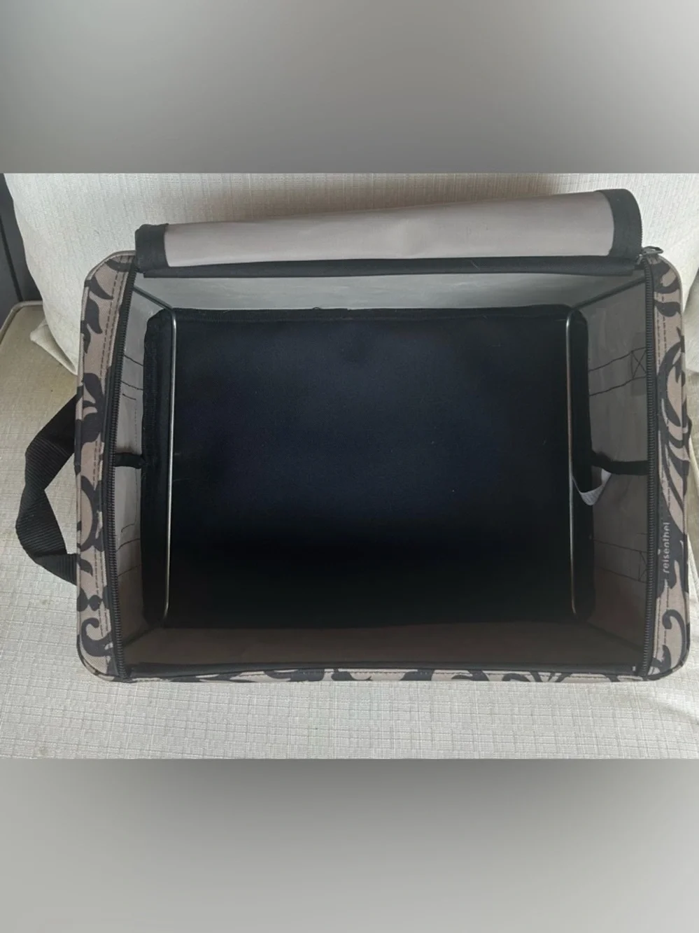Reisenthel Small Baroque Marble Storage Organizer in Black and Taupe